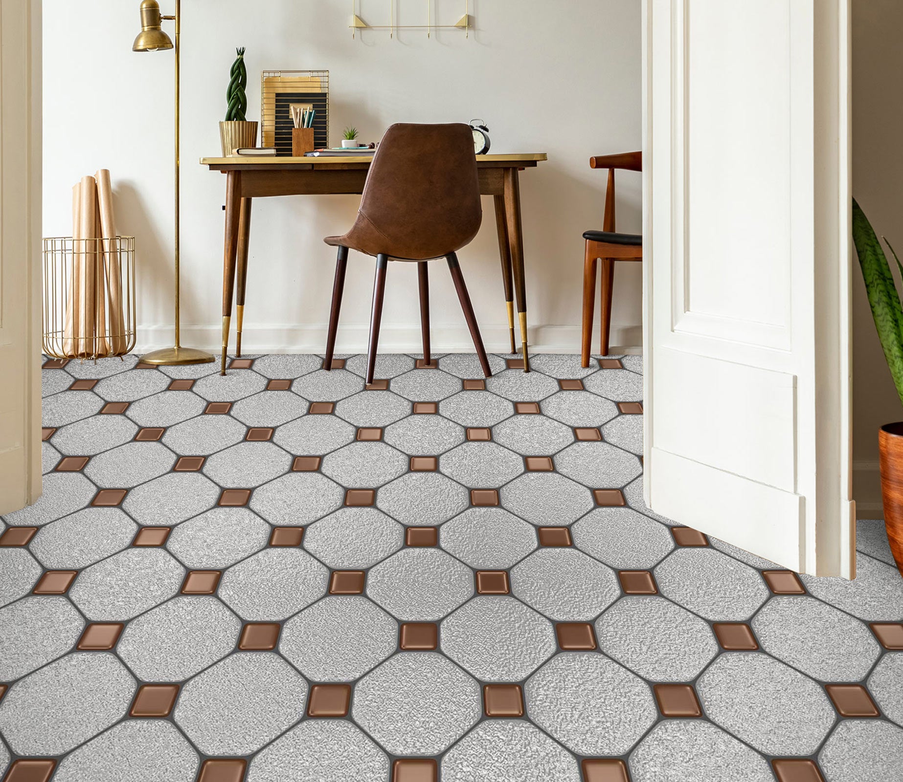 3D Light Gray Hexagons 1349 Floor Mural  Wallpaper Murals Self-Adhesive Removable Print Epoxy