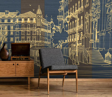 3D Outline The Building 135 Wall Murals