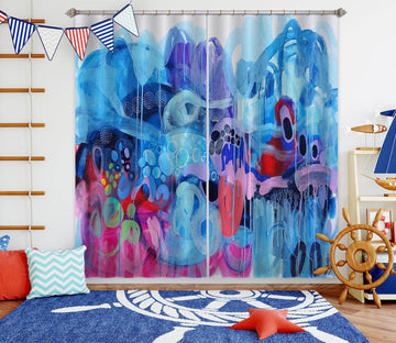 3D Blue Circle Bubble 2365 Misako Chida Curtain Curtains Drapes