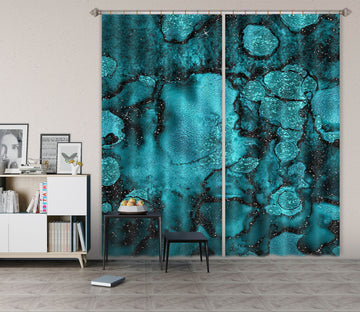 3D Blue Fluorescence 188 Uta Naumann Curtain Curtains Drapes