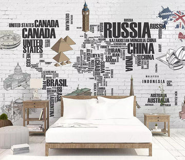 3D Map Building WC791 Wall Murals