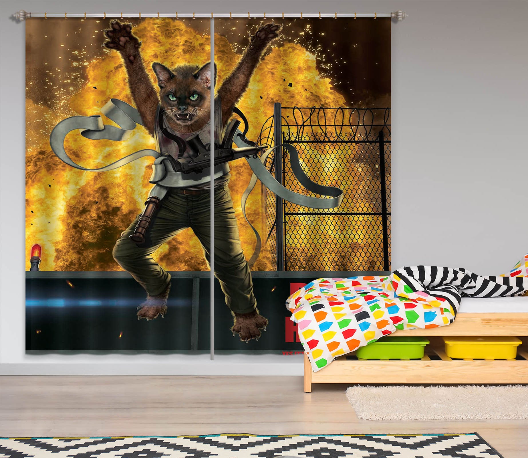 3D Paw Hard 058 Vincent Hie Curtain Curtains Drapes