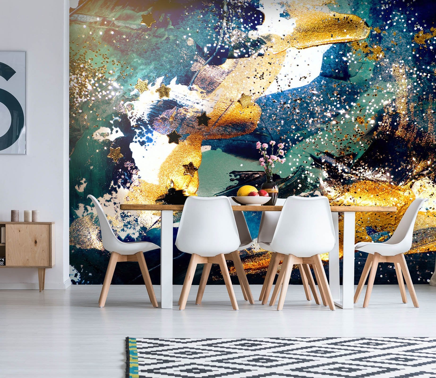 3D Gold Powder Sequin 68 Wallpaper AJ Wallpaper 