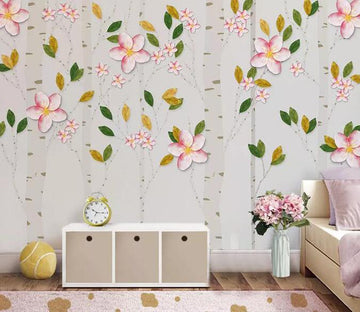 3D Pink Flowers 018 Wall Murals Wallpaper AJ Wallpaper 2 