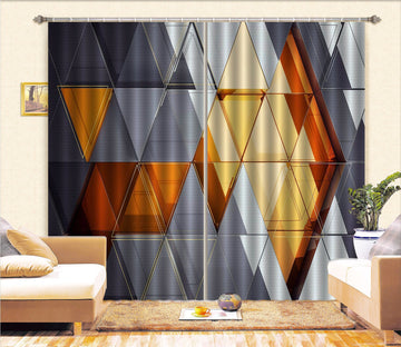 3D Triangular Stitching 25 Curtains Drapes Curtains AJ Creativity Home 