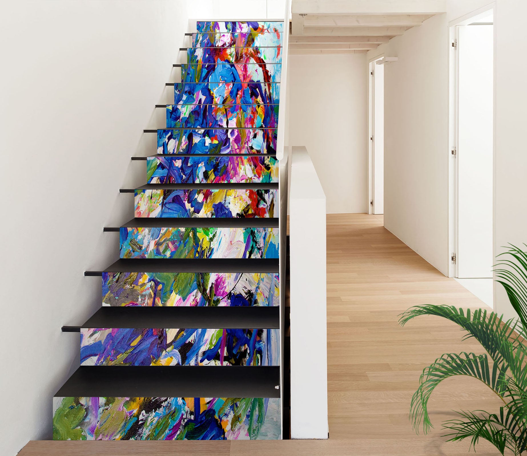 3D Colorful Paint Pattern 96135 Allan P. Friedlander Stair Risers