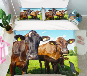 3D Farm Black Cow 044 Bed Pillowcases Quilt