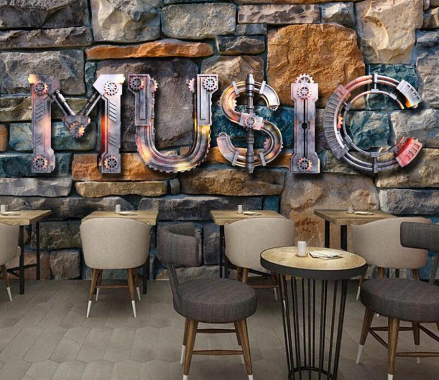 3D Metal Music Sign 645 Wall Murals