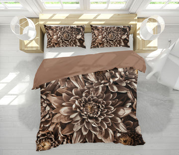 3D Brown Chrysanthemum 1009 Assaf Frank Bedding Bed Pillowcases Quilt