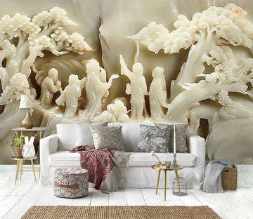 3D Jade Carving White 1520 Wall Murals
