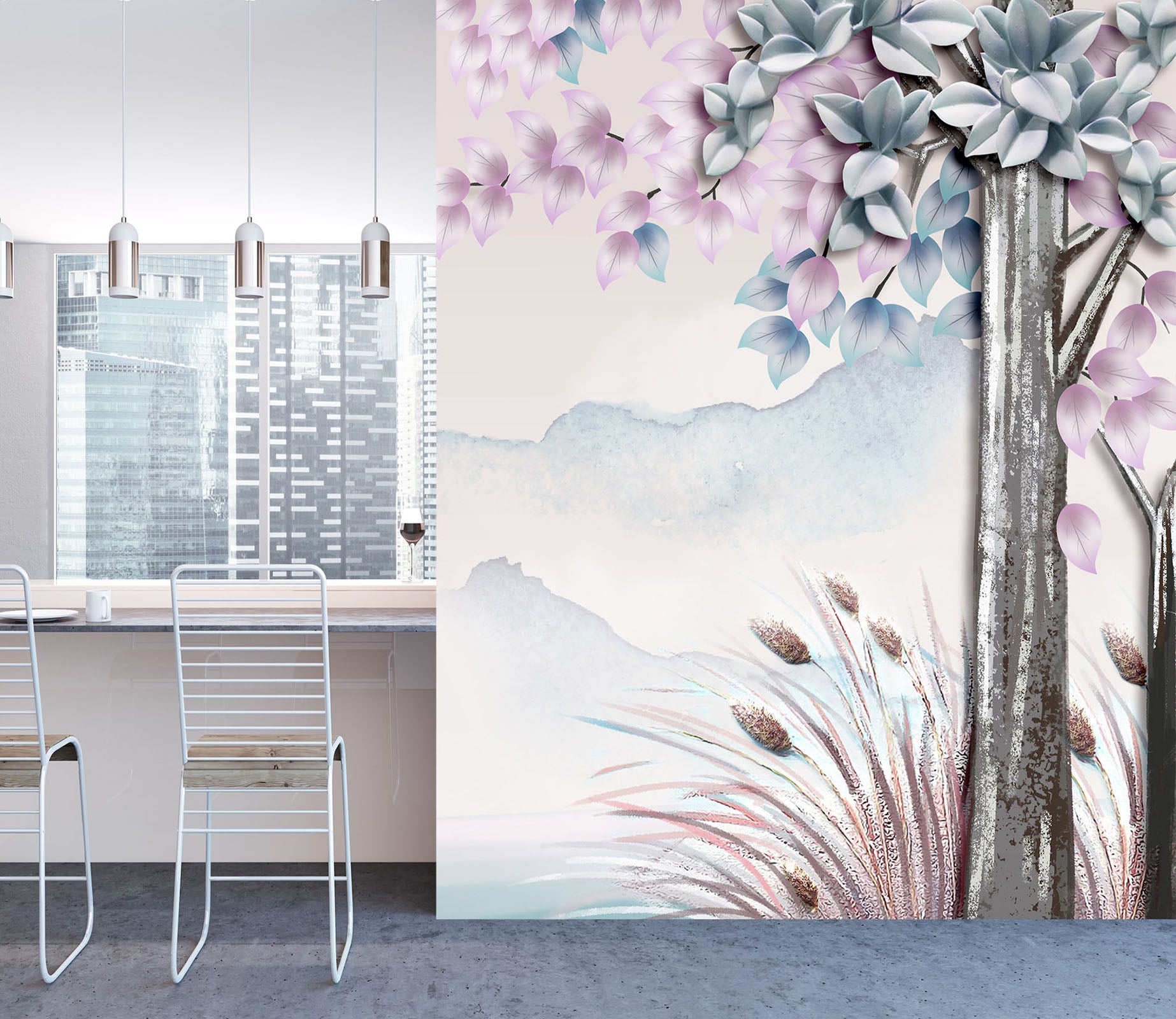 3D Misty Valley 1836 Wall Murals