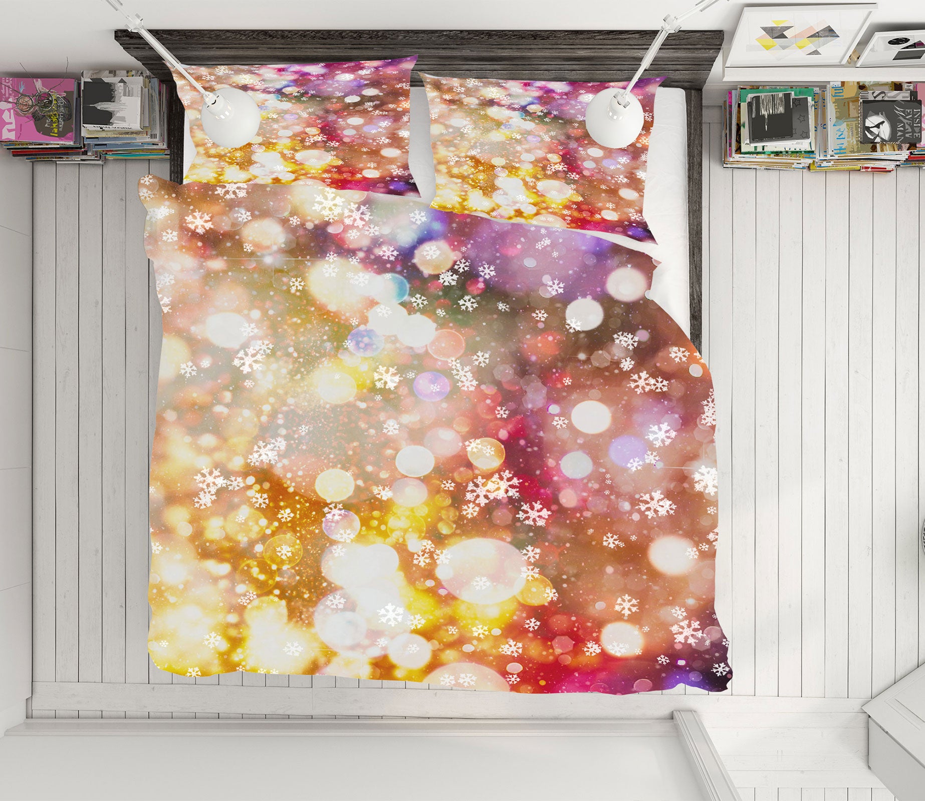 3D Snowflake Aperture 52160 Christmas Quilt Duvet Cover Xmas Bed Pillowcases