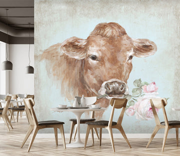 3D Cattle Flower 3154 Debi Coules Wall Mural Wall Murals