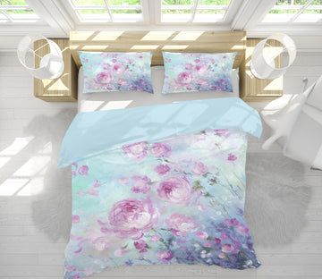 3D Purple Flowers 025 Debi Coules Bedding Bed Pillowcases Quilt