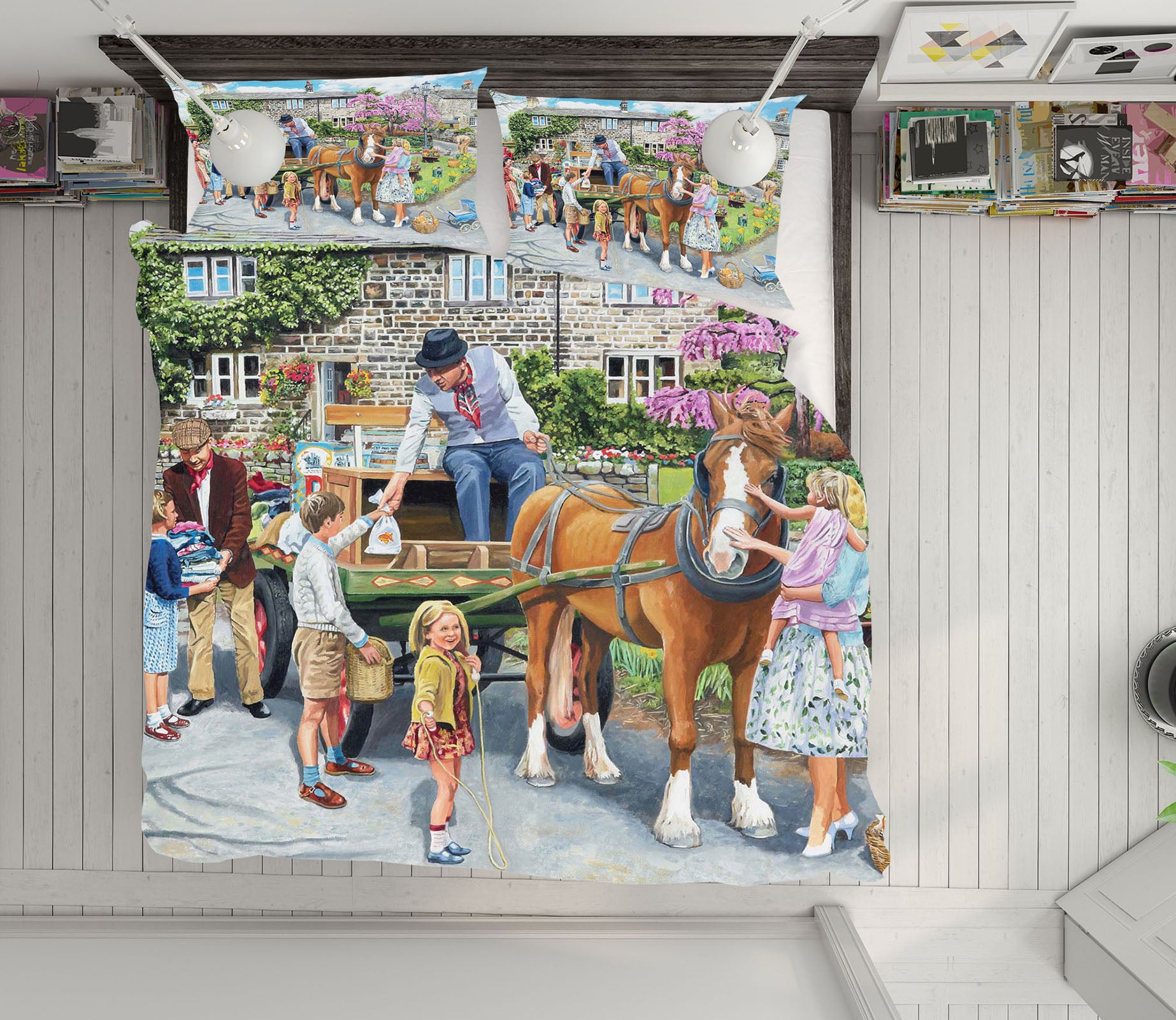 3D Petting The Horse 2045 Trevor Mitchell bedding Bed Pillowcases Quilt