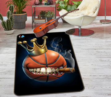 3D Crown Teeth Basketball 4113 Tom Wood Rug Non Slip Rug Mat