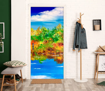 3D Forest Lake 3278 Skromova Marina Door Mural