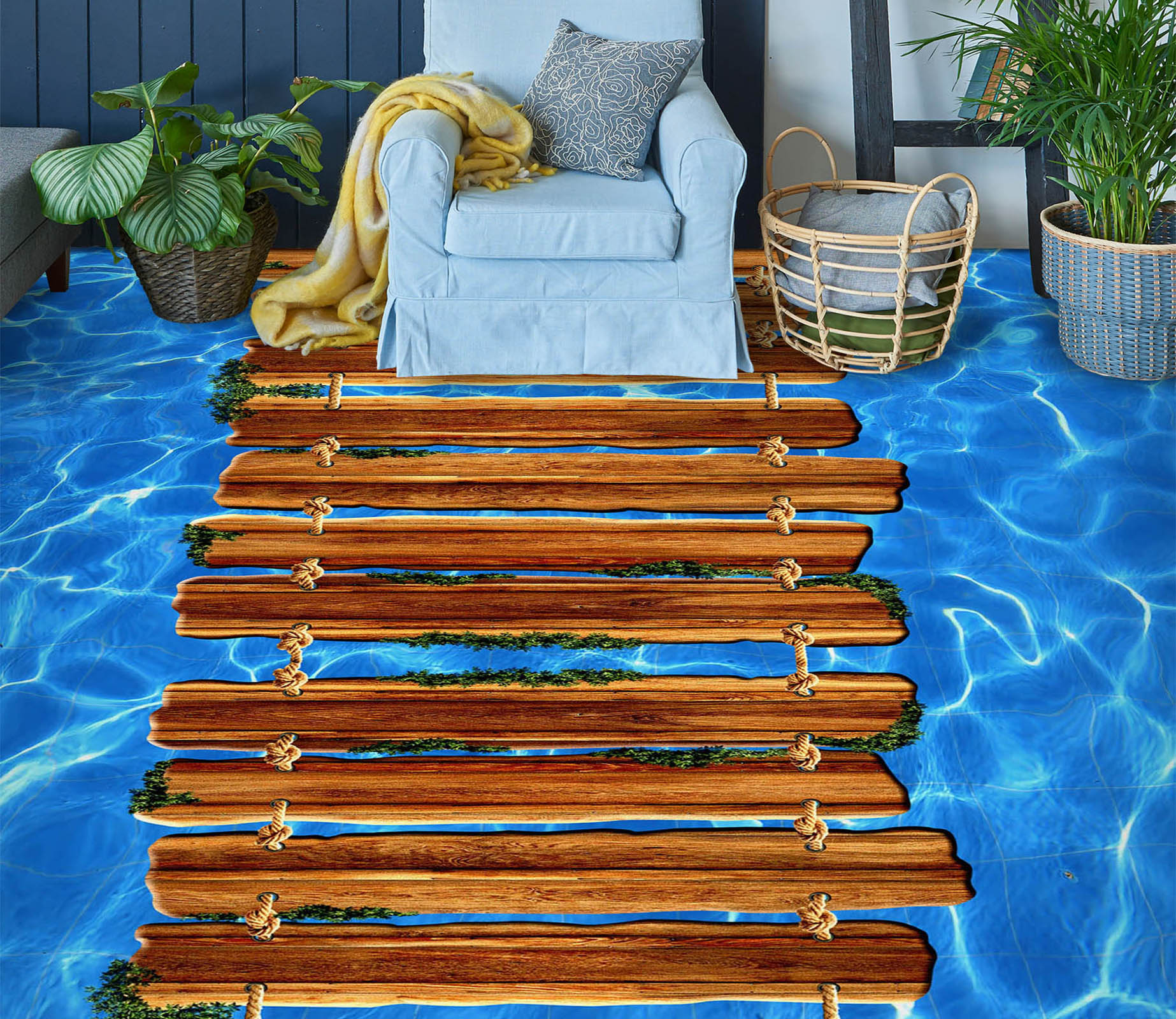 3D Wooden Bridge Art 280 Floor Mural  Wallpaper Murals Rug & Mat Print Epoxy waterproof bath floor