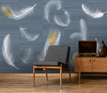 3D White Feather 171 Wall Murals