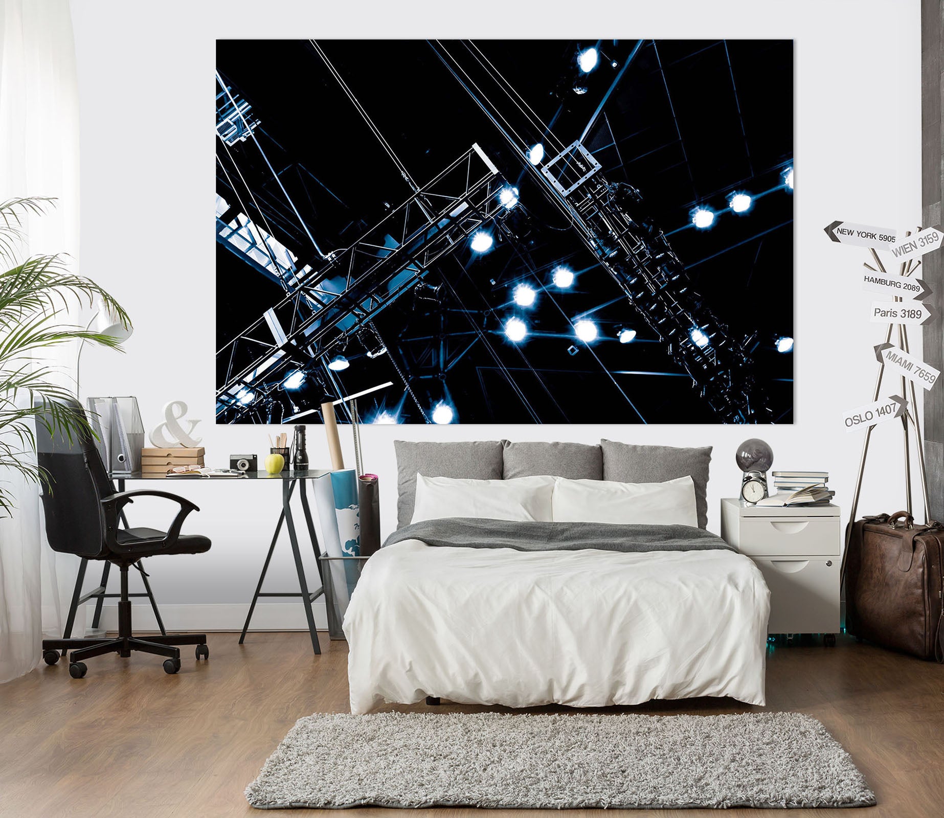 3D Brightly Lit 013 Noirblanc777 Wall Sticker