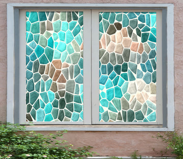 3D Blue Texture Stone 328 Window Film Print Sticker Cling Stained Glass UV Block