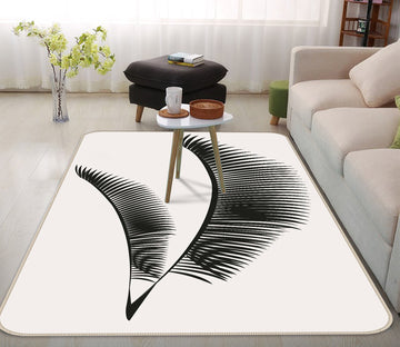 3D Black Leaf Pattern 1047 Boris Draschoff Rug Non Slip Rug Mat