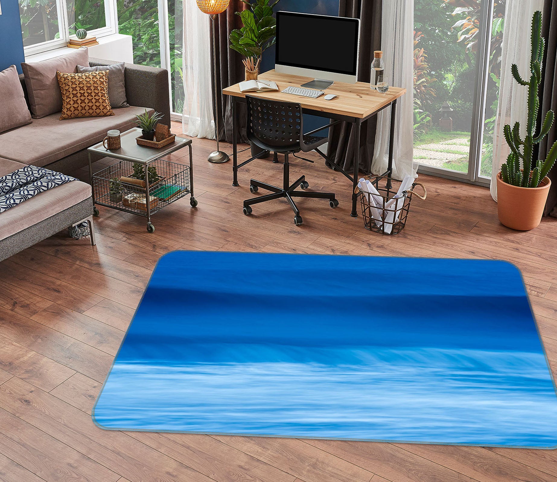 3D Blue Waves 1136 Marco Carmassi Rug Non Slip Rug Mat