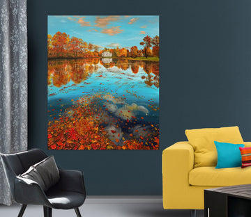 3D Lake Surface Trees 1821 Marina Zotova Wall Sticker