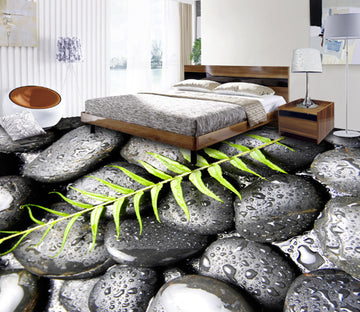 3D Bamboo Leaves 456 Floor Mural  Wallpaper Murals Rug & Mat Print Epoxy waterproof bath floor