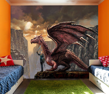 3D Big Dragon Sword 7054 Ciruelo Wall Mural Wall Murals