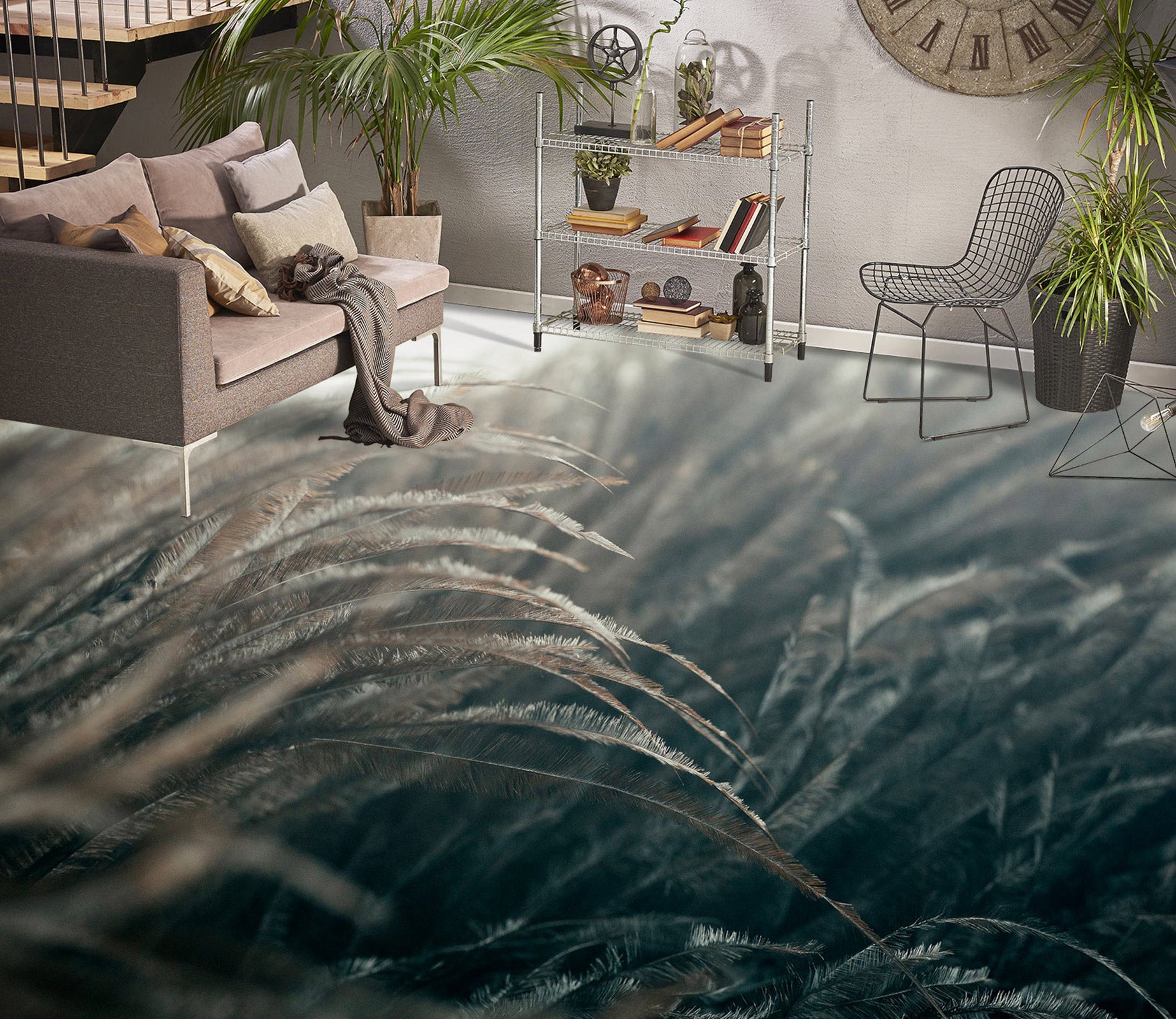 3D Cold Winter Grass 1133 Floor Mural  Wallpaper Murals Self-Adhesive Removable Print Epoxy