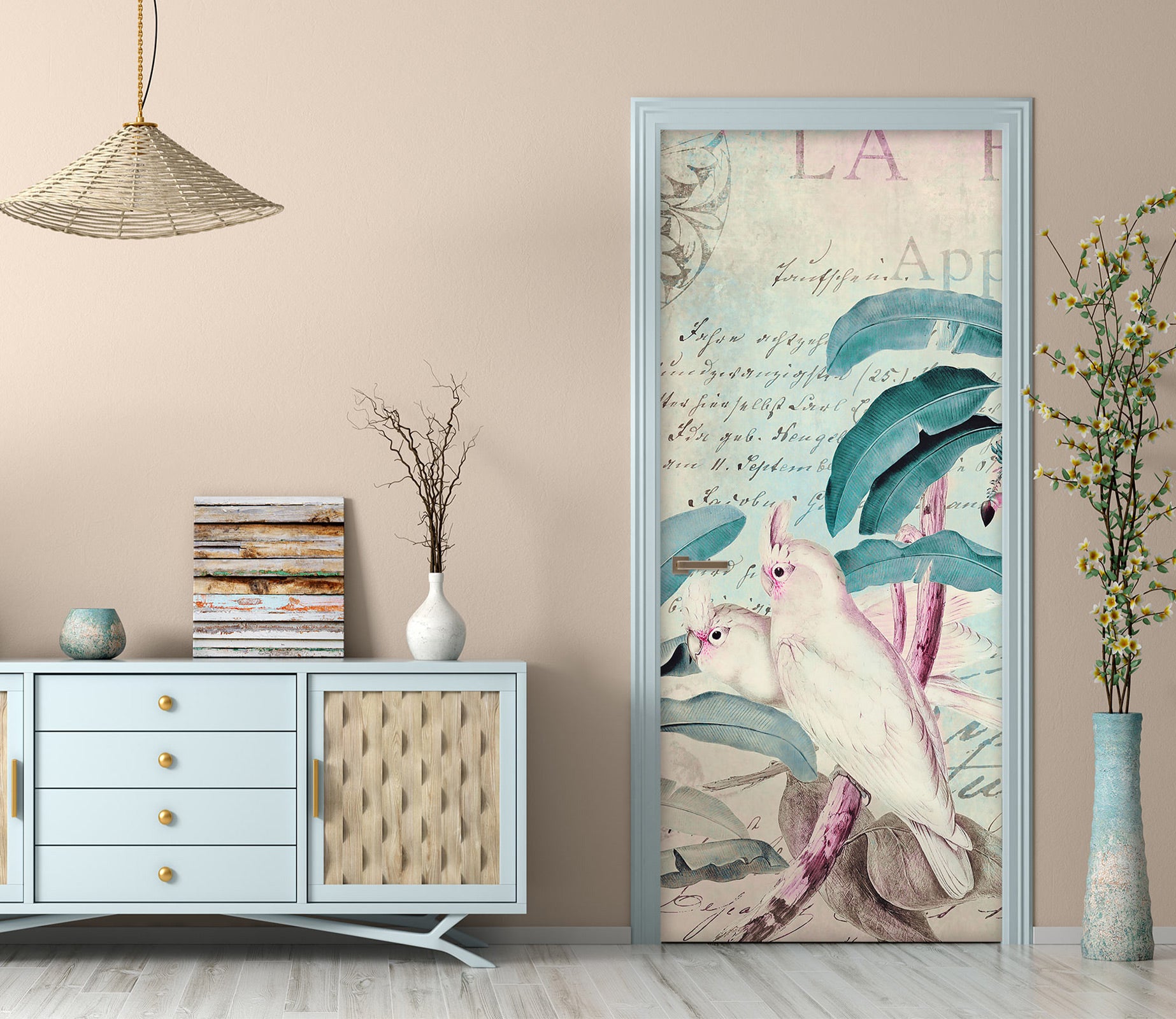 3D Branches Parrot 11918 Andrea Haase Door Mural