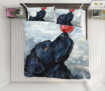 3D Red Ball Black Dog 2025 Debi Coules Bedding Bed Pillowcases Quilt