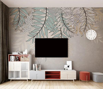 3D White Bird Leaf WC2425 Wall Murals