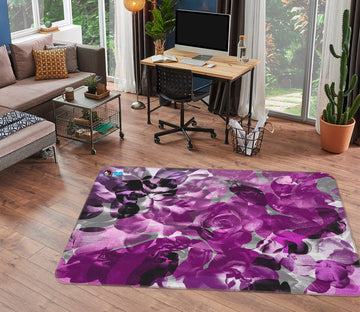 3D Purple Flowers 19151 Shandra Smith Rug Non Slip Rug Mat