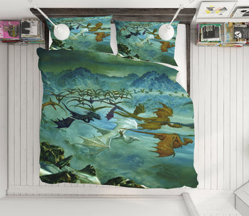 3D Mountain Group Dragon 7007 Ciruelo Bedding Bed Pillowcases Quilt