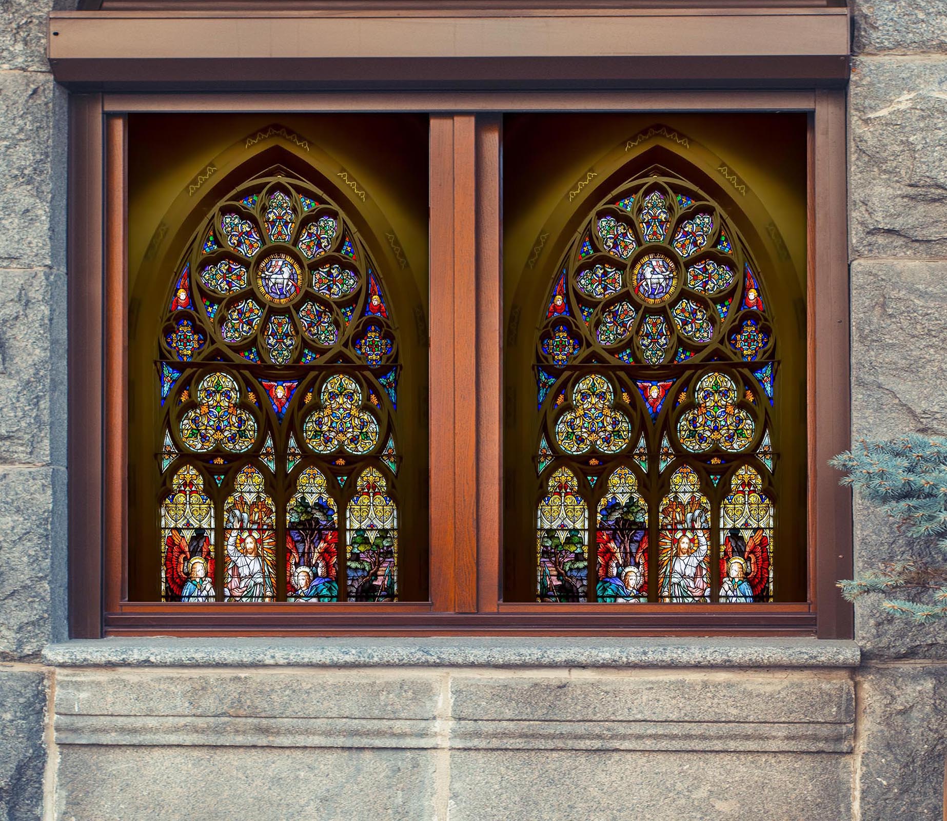 3D Angel Believer 311 Window Film Print Sticker Cling Stained Glass UV Block