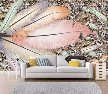 3D Pink Feather WC2459 Wall Murals