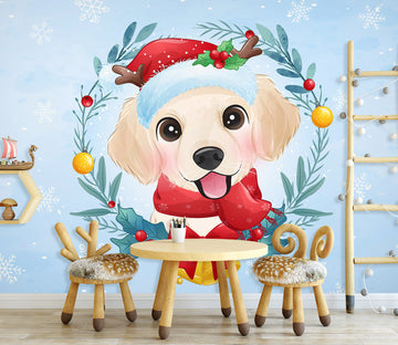 3D Dog Hat Branches 57138 Wall Murals