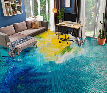 3D Blue And Yellow Oil Painting 1141 Floor Mural  Wallpaper Murals Self-Adhesive Removable Print Epoxy