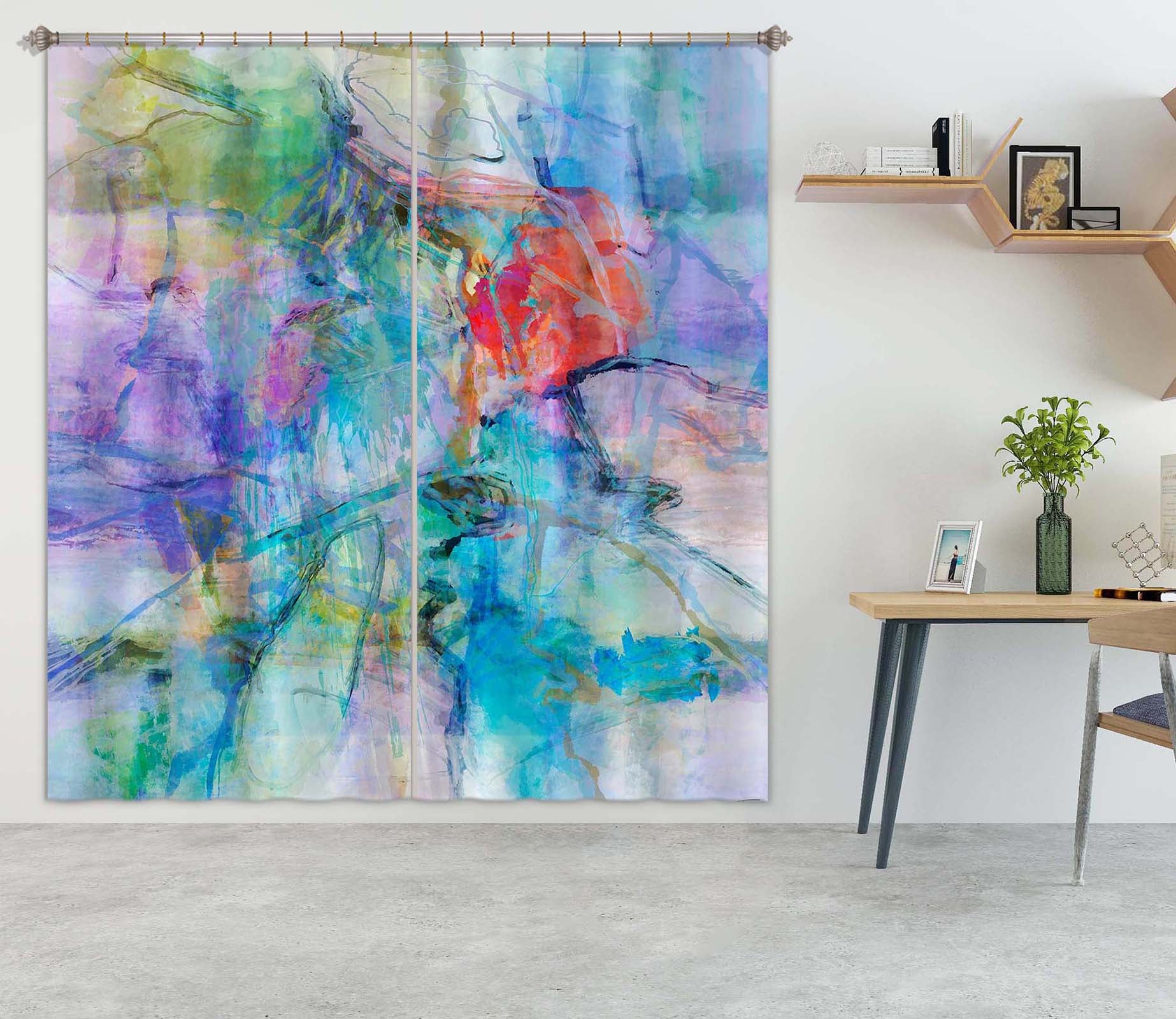 3D Beautiful Color 225 Michael Tienhaara Curtain Curtains Drapes