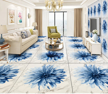 3D Blue Petals WG656 Floor Mural Wallpaper AJ Wallpaper 2 