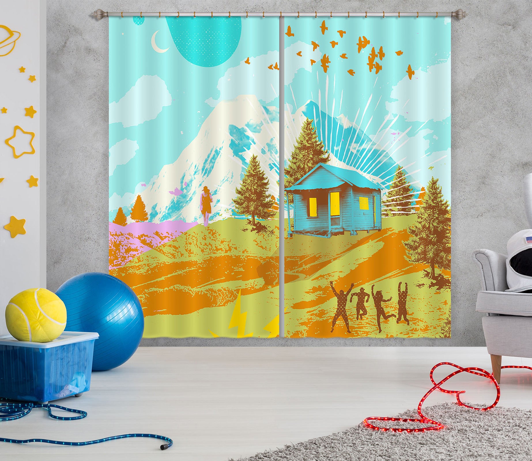 3D Snow Mountain 037 Showdeer Curtain Curtains Drapes