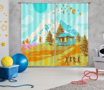 3D Snow Mountain 037 Showdeer Curtain Curtains Drapes