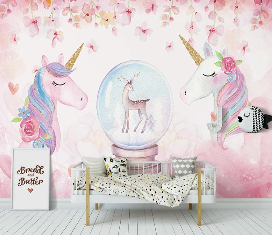 3D Two Rainbow Horses 959 Wall Murals