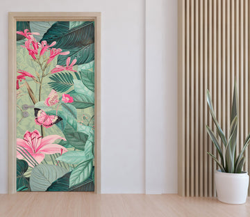 3D Pink Leaves 118106 Andrea Haase Door Mural