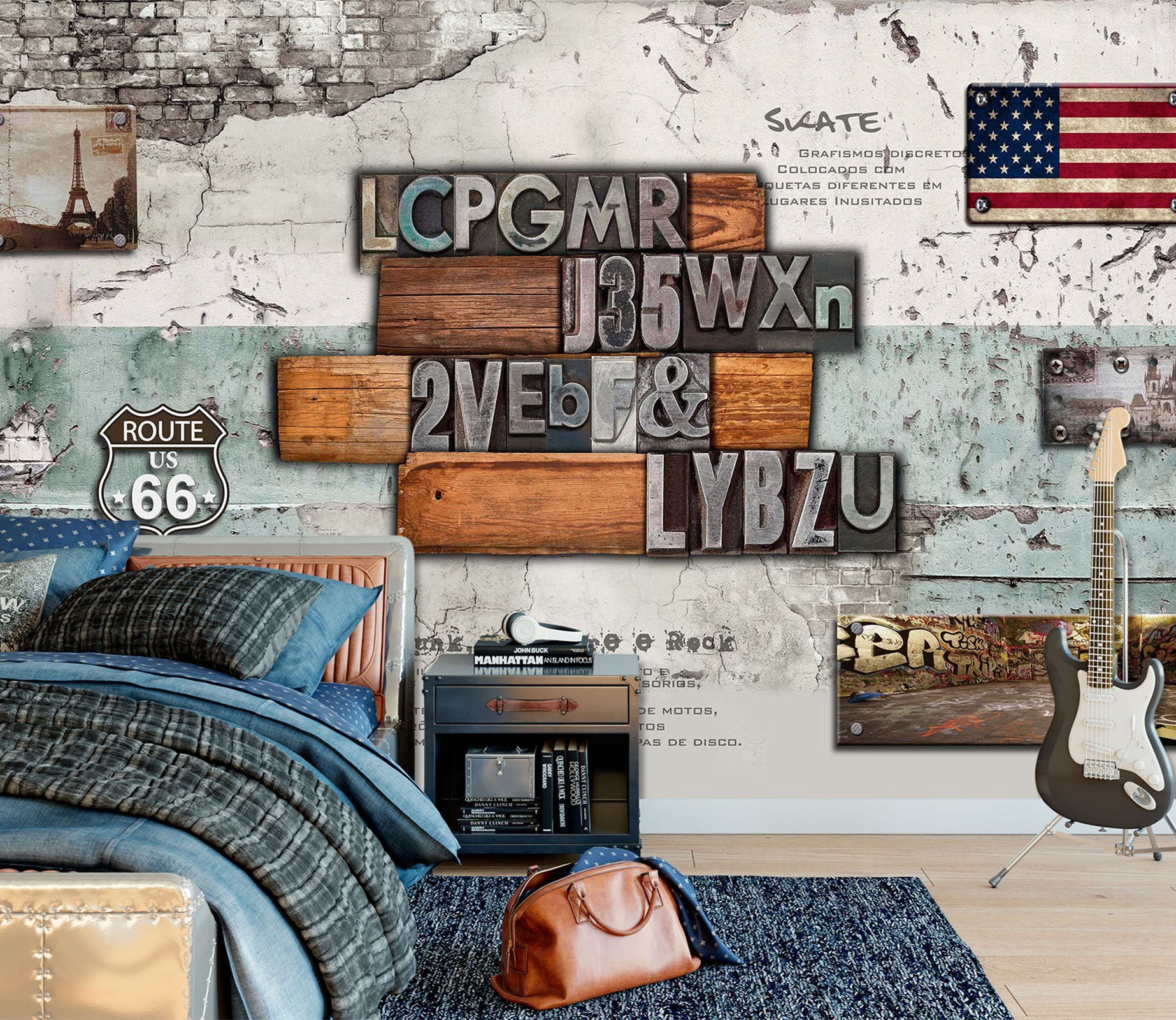 3D Wood Decoration 1609 Wall Murals