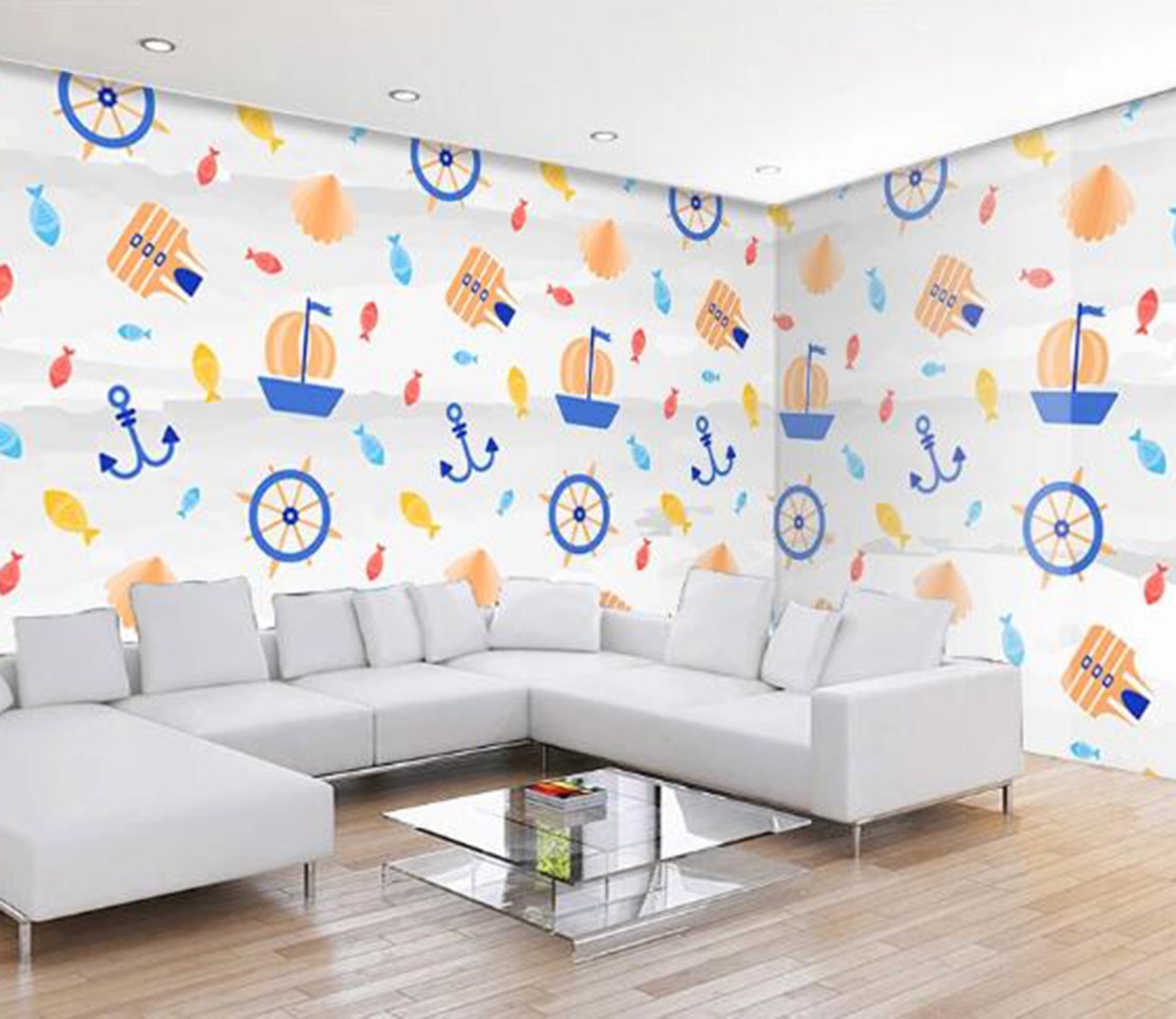 3D Steamboat Fish WC34 Wall Murals Wallpaper AJ Wallpaper 2 