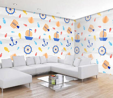 3D Steamboat Fish WC34 Wall Murals Wallpaper AJ Wallpaper 2 