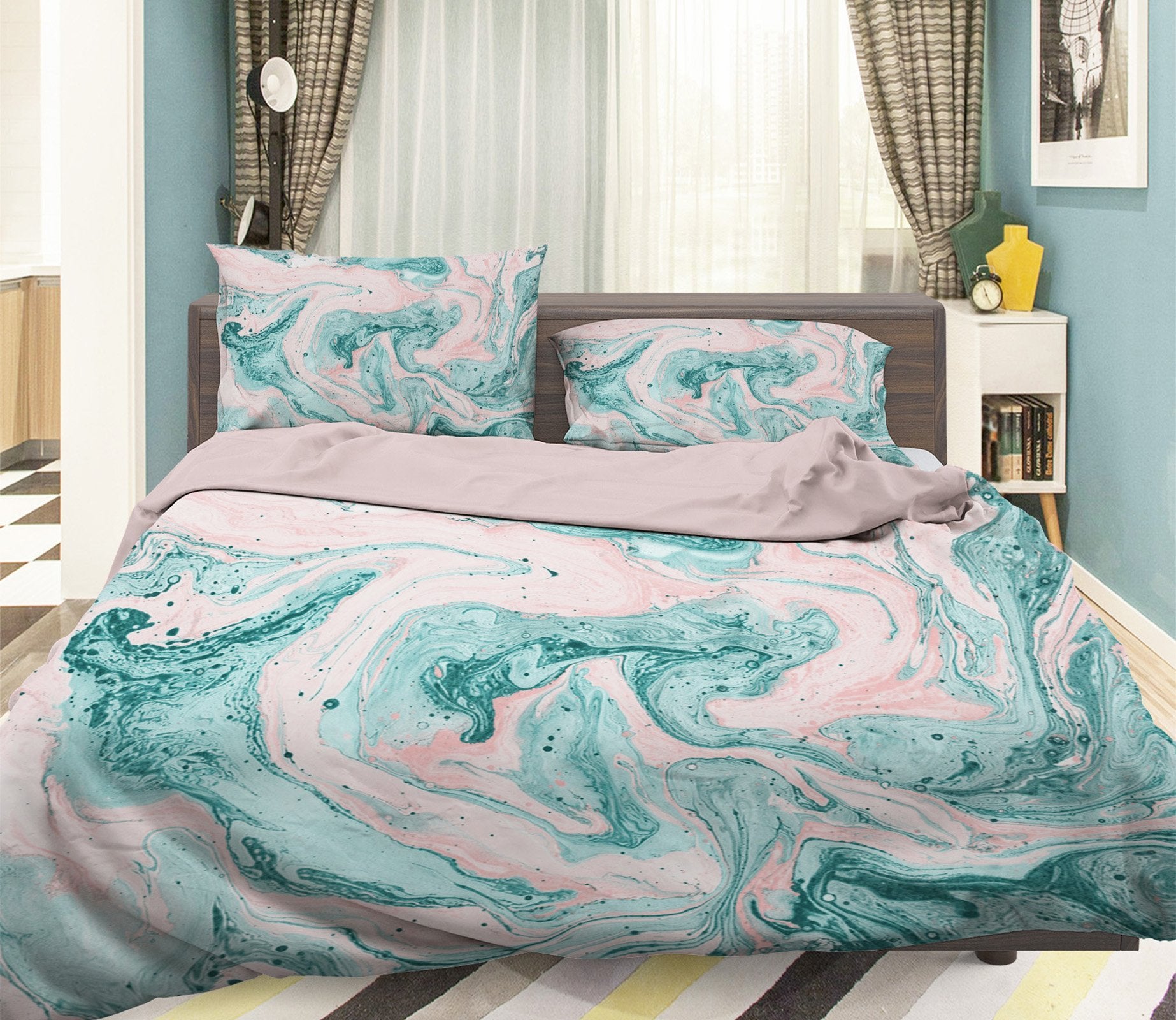 3D Green Turbulence 042 Bed Pillowcases Quilt Wallpaper AJ Wallpaper 